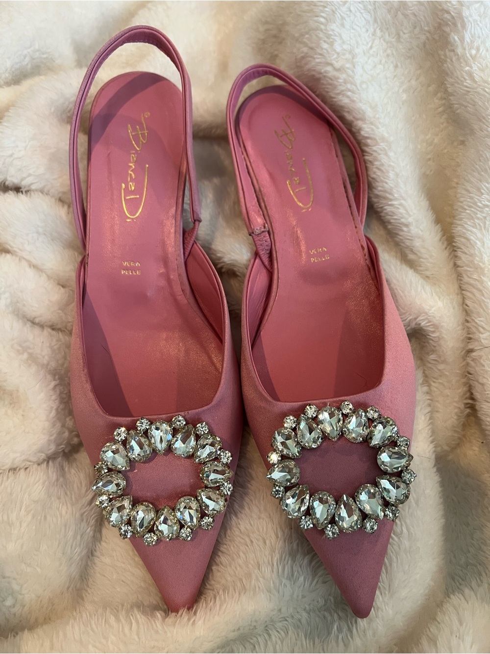 Bianca Di ISatin Slingback Pumps.NIB. Size: IT 38/ US 8. Retail: $200. Ask: $109